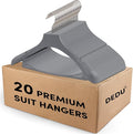 DEDU Suit Hangers for Men 20 Pack, Thick Plastic by DEDU