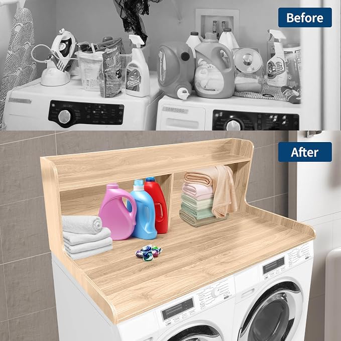 Washer Dryer Countertop, Natural Wood - Image 3