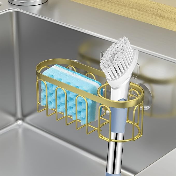 Yazoni 2-in-1 Sponge Holder for Kitchen Sink, Sink Caddy Kitchen Sink Organizer - Image 6