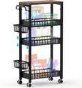 7.8 Inch Ultra-Slim 4-Tier Rolling Storage Cart by HAILMAJOR