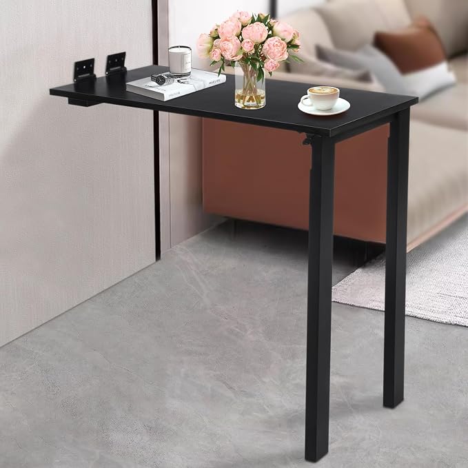 Wall Mounted Folding Table, Wooden Folding Laundry Table - Image 4