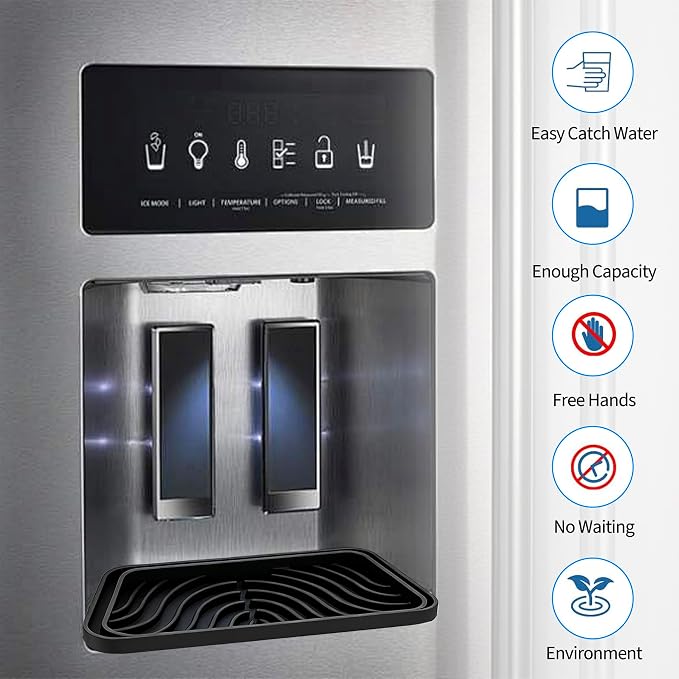 2 Pack Silicone Refrigerator Drip Tray Catcher – Universal Fridge Water and Ice - Image 4