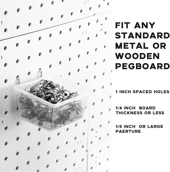 Sieral 30 Pcs Pegboard Organizer Accessories Kit Includes Peg Board Shelving - Image 3