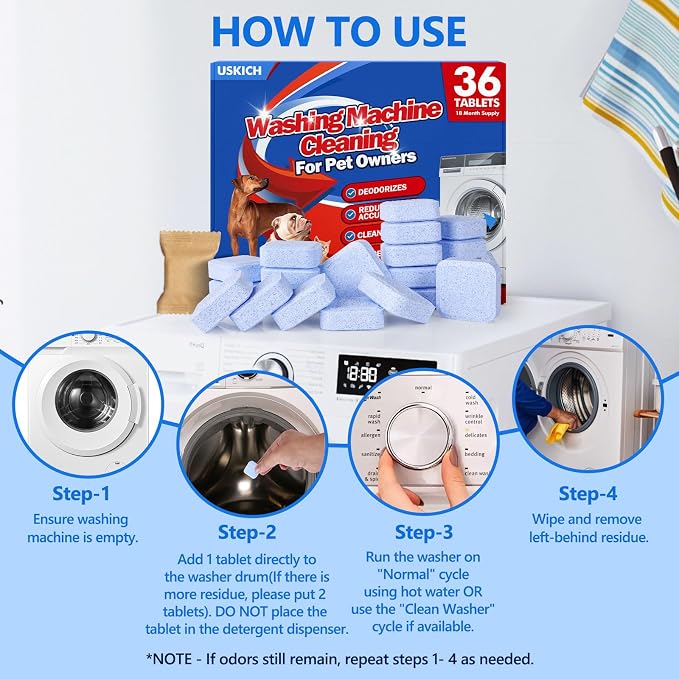 USKICH 36 Pack Washing Machine Cleaner Tablets - Image 5