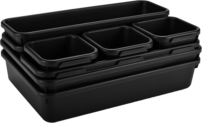 Masirs Interlocking Drawer Organizer Bins, Durable Plastic, Various Sizes - Image 2