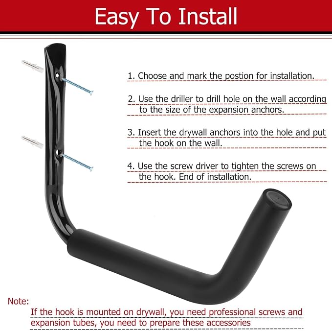 Kayak Storage Hooks, Wall Mount Garage Canoe Storage Hangers - Image 4