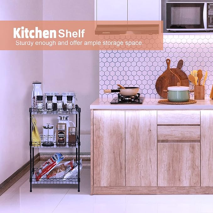 Storage Shelves, 3-Tier Wire Shelving Unit - Image 6