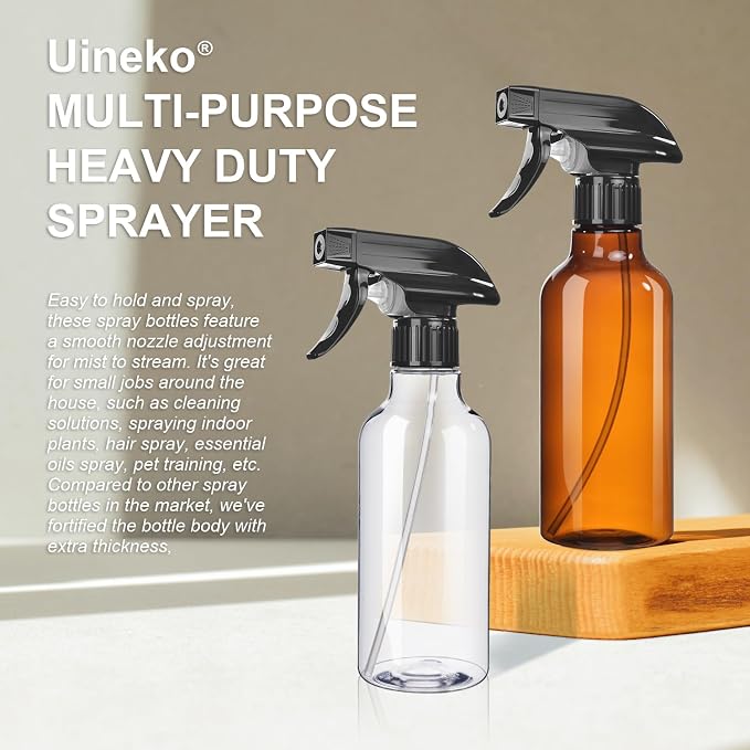 Spray Bottles 2-Pack, 10 Oz, Mist & Stream, Heavy Duty Spraying Empty Water - Image 6