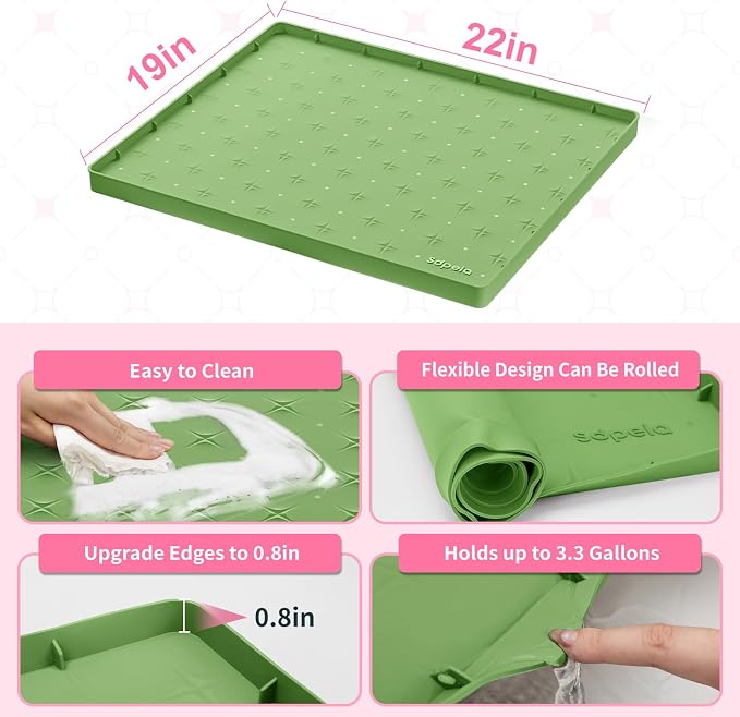 Sdpeia Under Sink Mat 22"×19" Waterproof Silicone Cabinet Liner & Sink Protector - Image 5