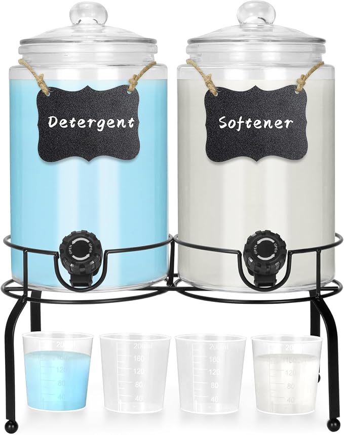 Glass Laundry Detergent Dispenser 1 Gallon 2 Pack, 2 Gallon Laundry Soap by Unknown