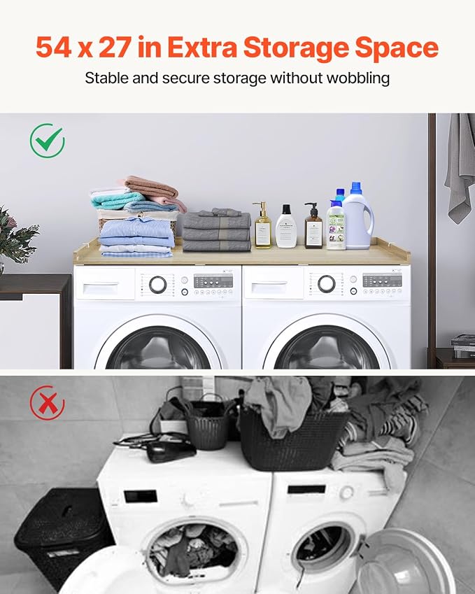 VEVOR Washer Dryer Countertop, Water-Resistant Laundry Machine Topper Cover - Image 3