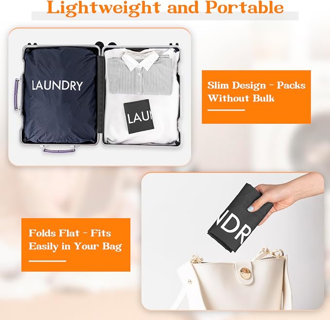 MissBoy Heavy Duty Nylon Laundry Bag, Washable & Splash-Resistant Dirty Clothes - Image 4