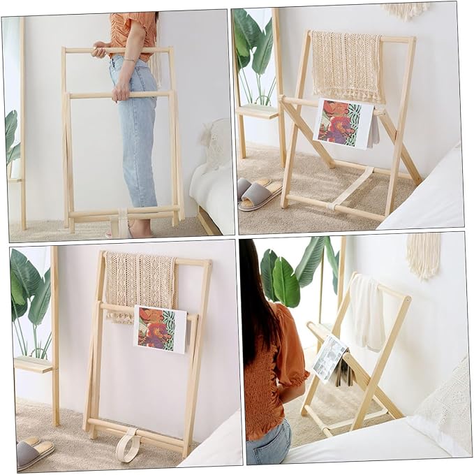 Angoily Wooden Coat Rack Clothes Storage Holder Floor Standing Garment Hanger - Image 4