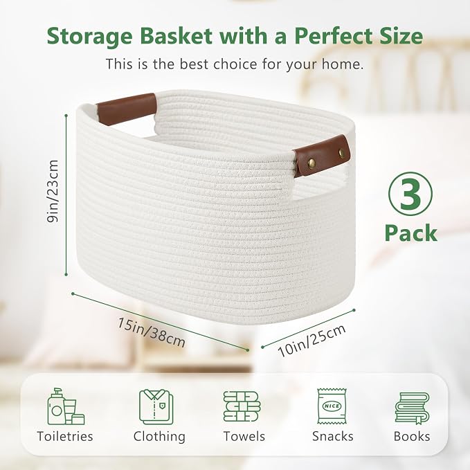 Cotton Rope Basket, Storage Baskets - Image 3