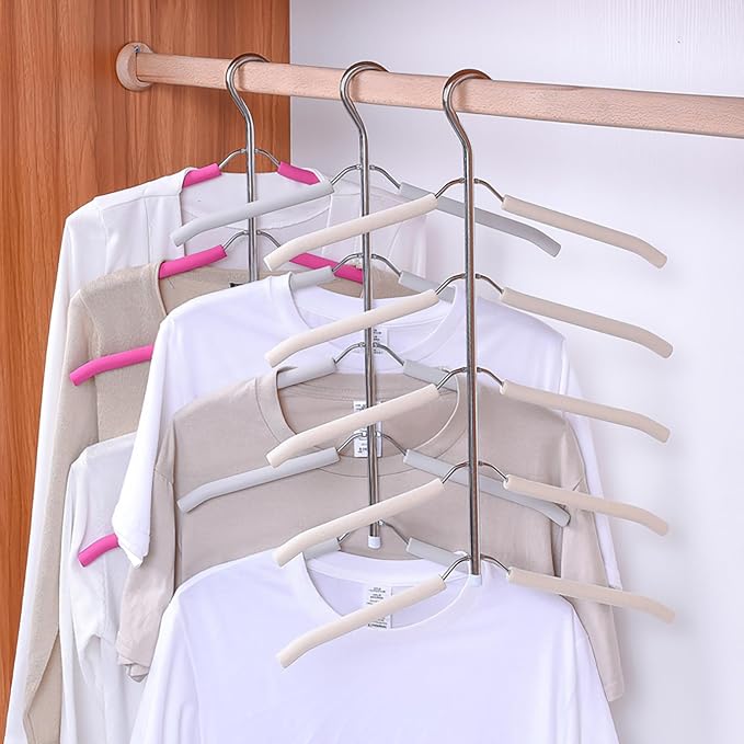3 Pack 5 in 1 Hangers Blouse Tree Hangers Non Slip Space Saving Clothes Hanger - Image 3