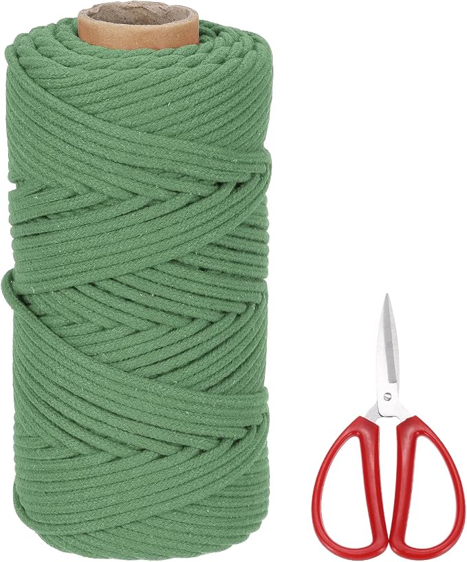 MECCANIXITY Braided Macrame Cord, 4mm x 109 Yards Natural Cotton Rope Macrame by MECCANIXITY