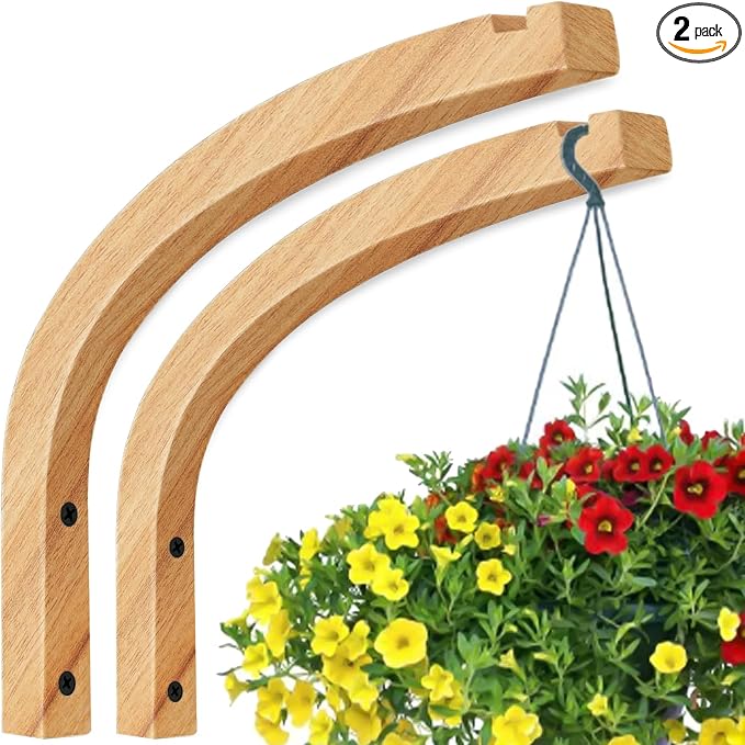 Wooden Plant Hanger, Plant Hooks by HCDHAKN