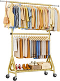 Heavy Duty Clothes Rack for Hanging Clothes, Double Rods Clothing Rack by JIEJIERUI