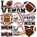 Football Mom Themed Stickers Pack 18Pcs Vinyl Decals by rabowa