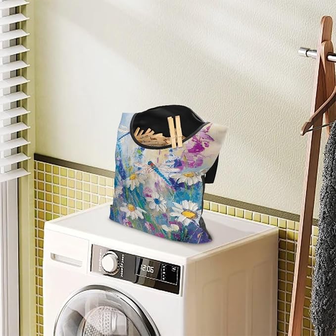 Dragonfly Laundry Clothespin Hanging Bag Daisy Hanging Clothespin Bag - Image 3