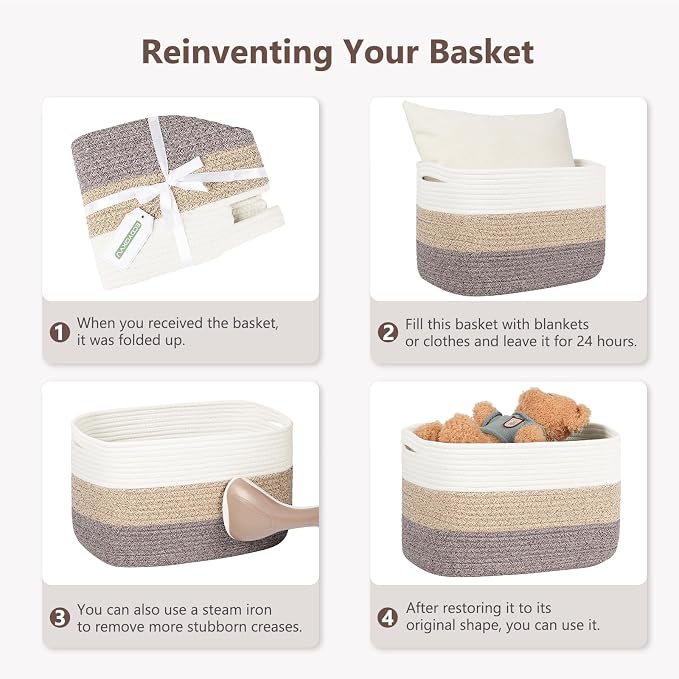 Cotton Rope Basket, Storage Baskets - Image 4