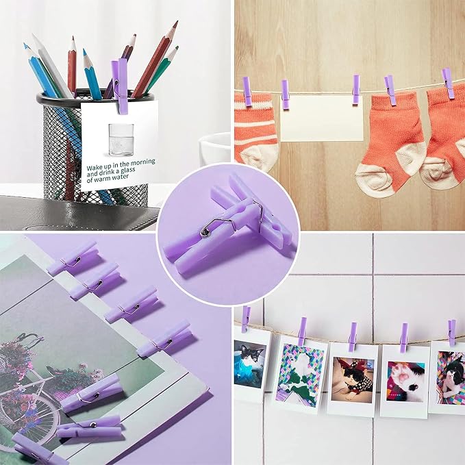 50 PCS Small Transparent Plastic Tool Paper Clips Clothespins Clip Clothing - Image 4