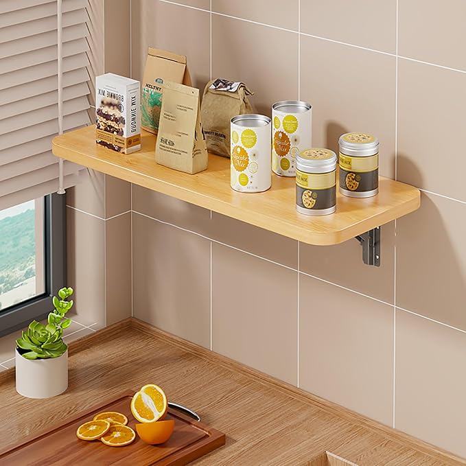 Wall Mounted Folding Table Desk Kitchen Dining Table Floating Foldable Table by Unknown