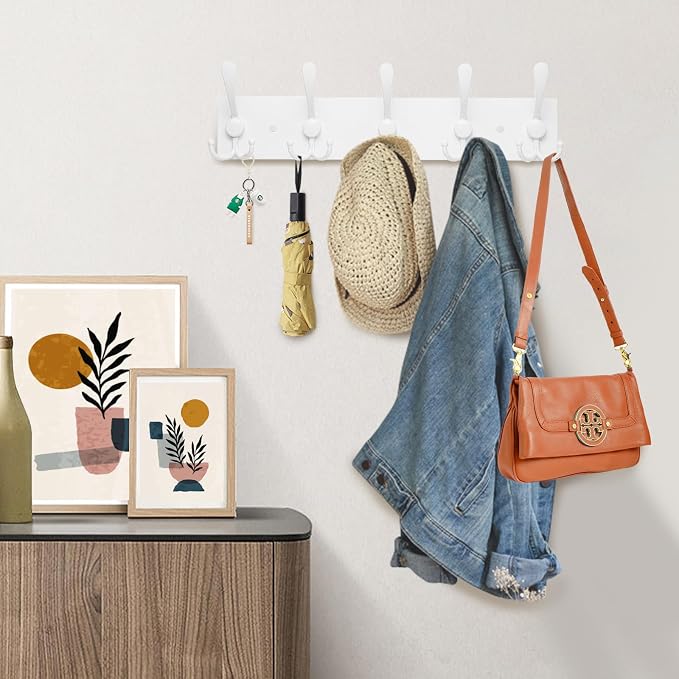 2pcs Coat Rack Wall Mount Coat Hooks Wooden Hat Rack - Image 3