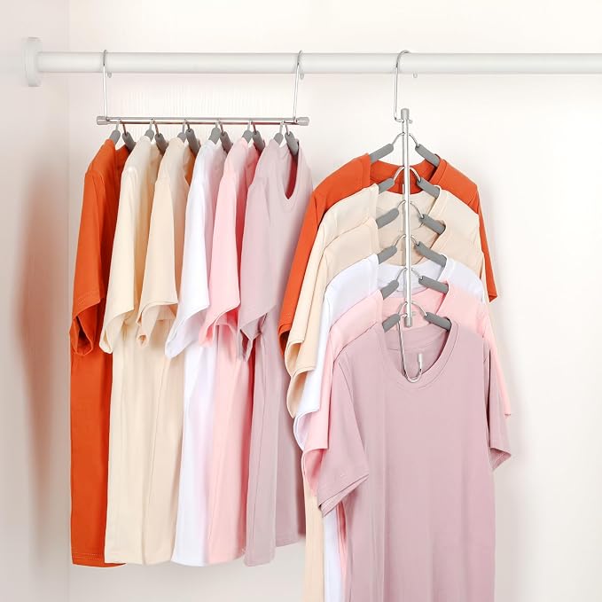 TOPIA HANGER Clothes Hanger Space Saving, 6 Tier Shirt Coat Hangers Space - Image 7