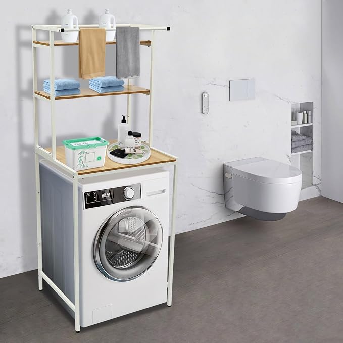 Over The Washer and Dryer Storage Shelf, 3-Tier Laundry Organizer by Unknown