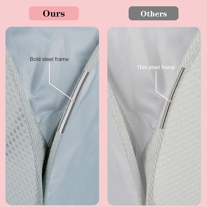2 PCS Mesh Laundry Hamper, Collapsible Laundry Baskets, 75L Large Foldable - Image 7