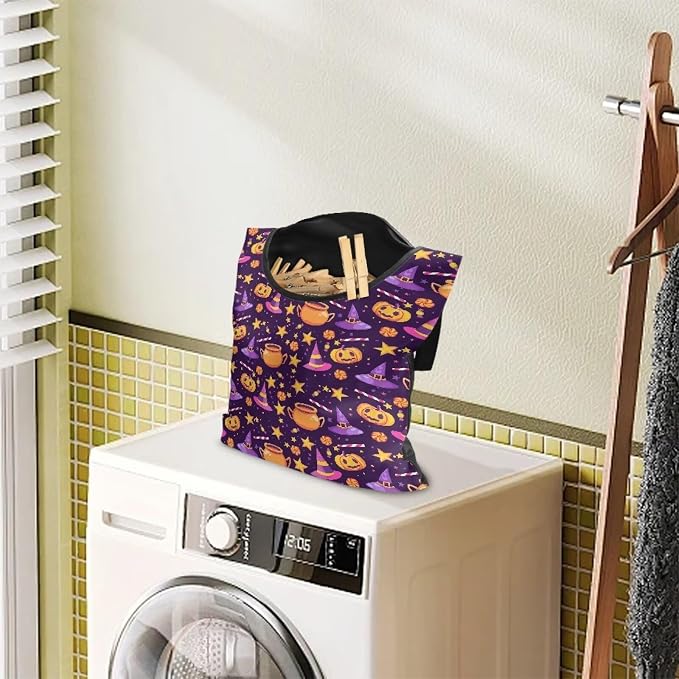Halloween Magic Hat Clothespin Bag Large Capacity Hanging Storage Reusable - Image 2