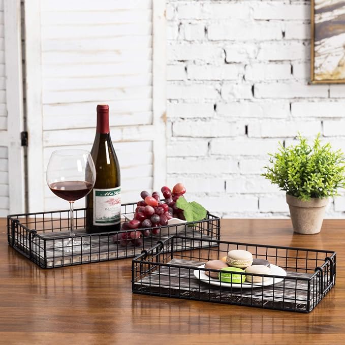 MyGift 16 and 14 Inch Large Nesting Countertop Storage Baskets - Image 3