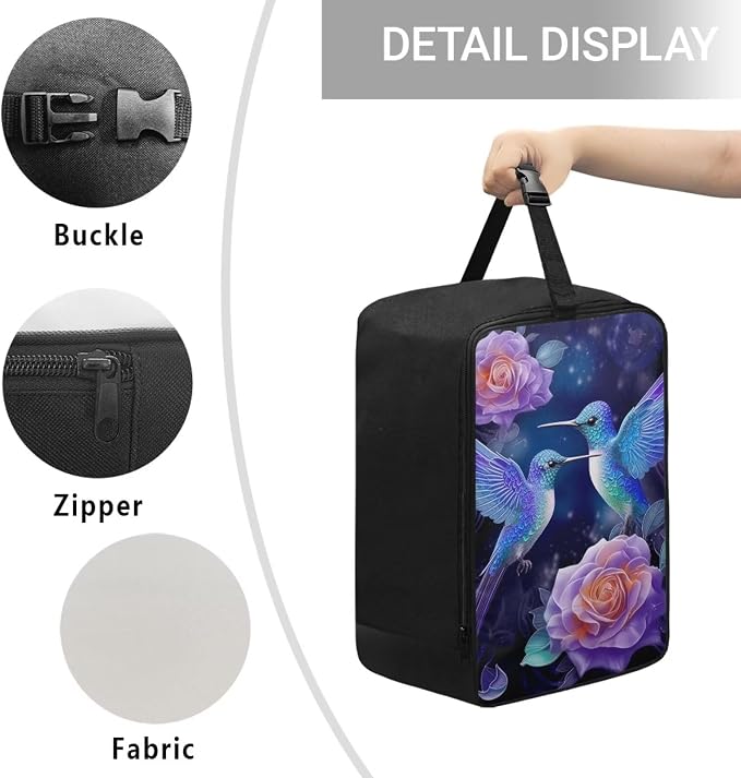 Floral Hummingbird Travel Steam Iron Storage Bag Lightweight Steamer Carrying - Image 5
