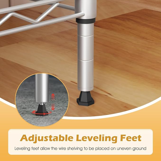 Meet perfect 4-Tier Heavy Duty Metal Shelving Unit, 800 lbs Capacity Adjustable - Image 7