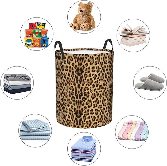 Leopard Print Laundry Hamper Bag - Image 5