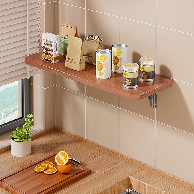 Wall Mounted Folding Table Desk Kitchen Dining Table Floating Foldable Table by Unknown