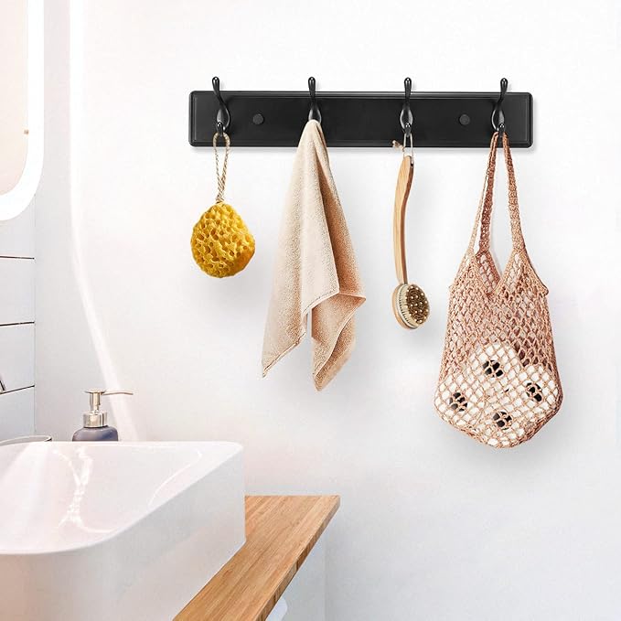 Badiano Wooden Coat Rack, Wall-Mounted Organizer - Image 9
