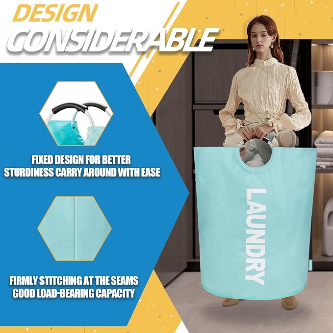 160L Large Laundry Basket, Collapsible Laundry Hamper - Image 4