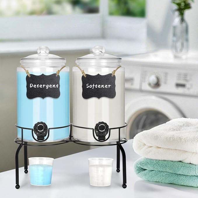 Glass Laundry Detergent Dispenser 1 Gallon 2 Pack, 2 Gallon Laundry Soap - Image 4
