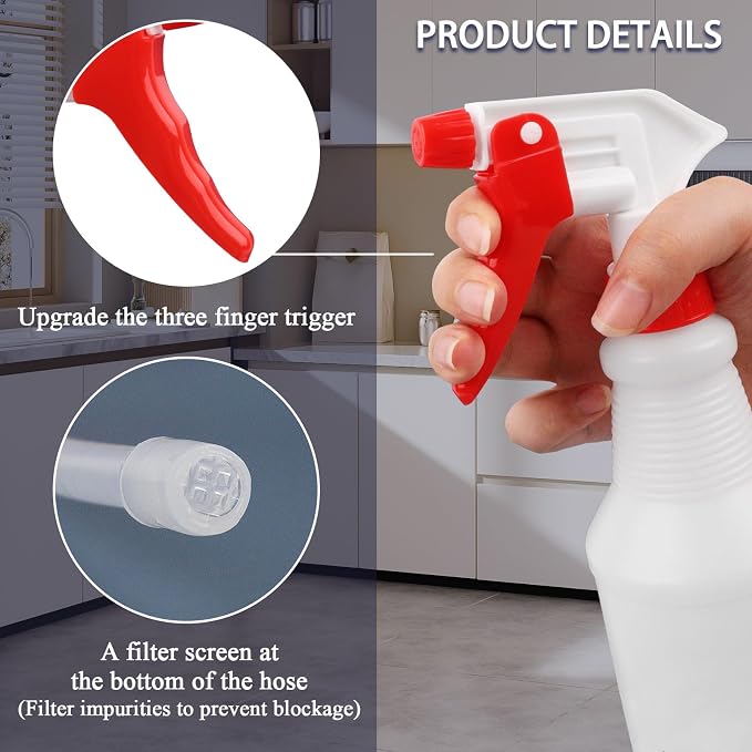 2 Pack 17oz/500ml Plastic Heavy Duty Spray Bottles - Image 3