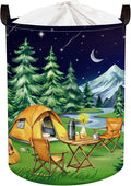Night Camping Laundry Hamper Picnic Large Storage Basket Bonfire Collapsible by HUUMONSS