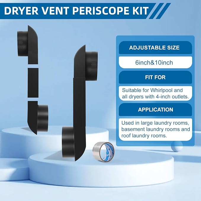 OEM Upgraded Periscope Dryer Vent Design 6.5"&12" Adjustable length - Image 4