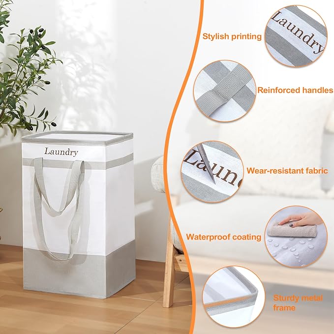 FairyHaus Laundry Basket 100L, Collapsible Laundry Baskets Hampers - Image 6