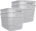 Life Story 4 Pack Large Storage Basket, Decorative Plastic Home Organizer by LifeStory