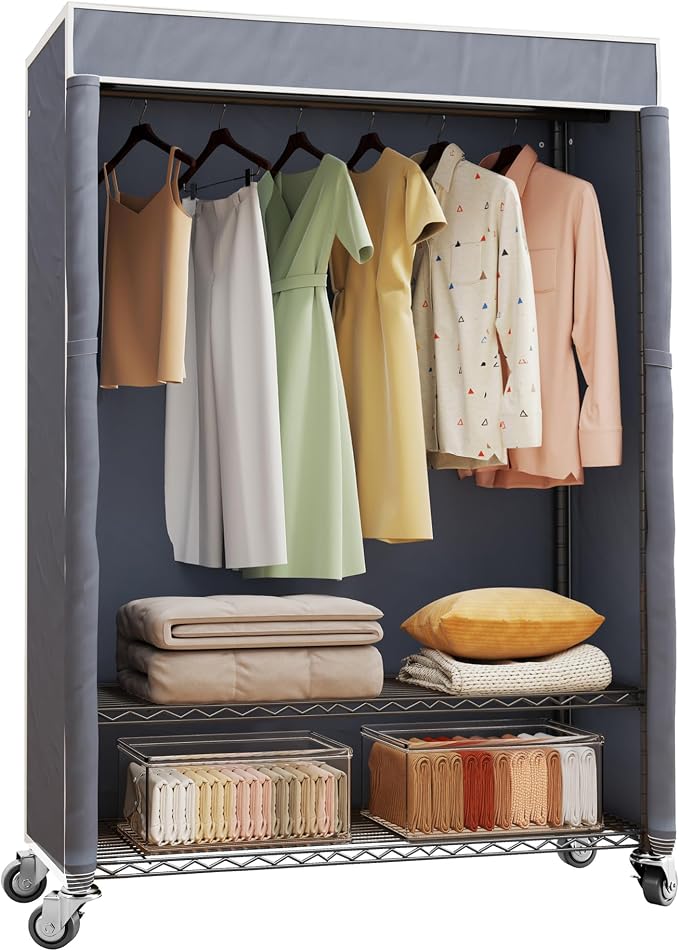 H4 Plus Rolling Clothes Rack by Higeego