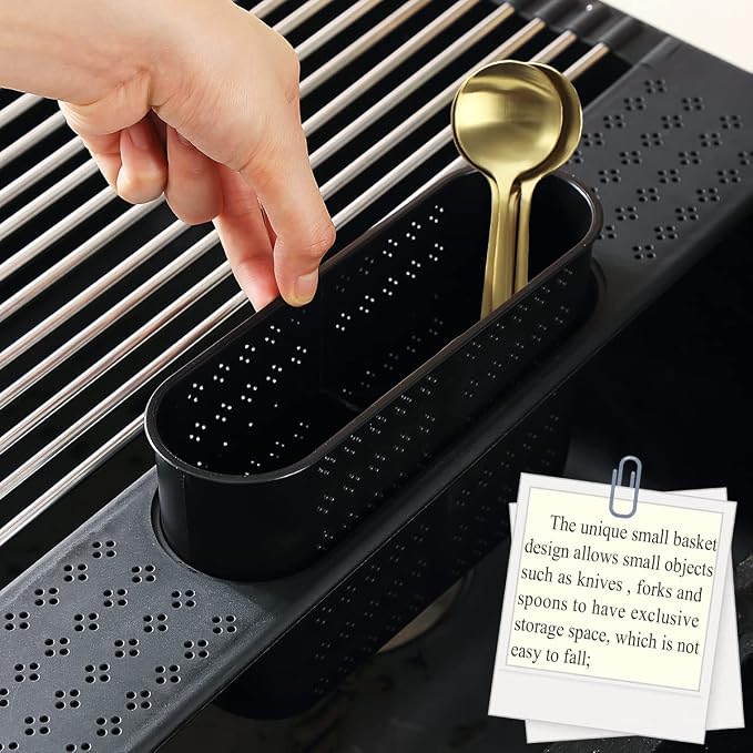 Berglander Dish Drying Rack Over The Sink, L17.5 by W 15" Rollable Stainless - Image 9