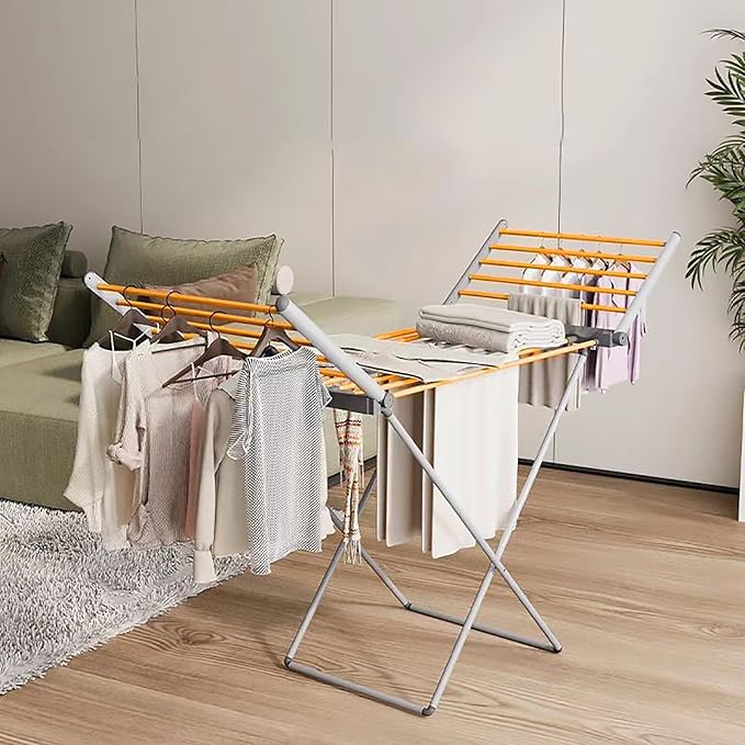 Heated Clothes Drying Rack, Folding Electric Clothes Rack, Collapsible Laundry by Yariwiz