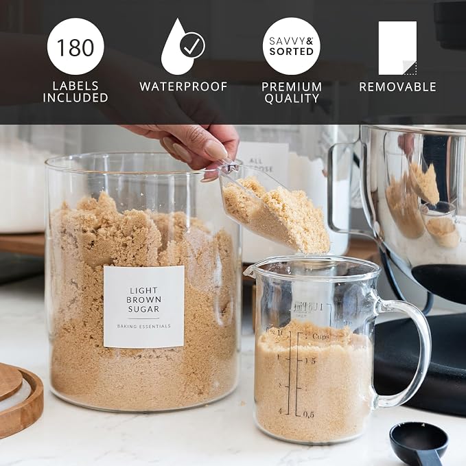 SAVVY & SORTED Minimalist Pantry Labels, 180 Waterproof Vinyl Stickers - Image 5
