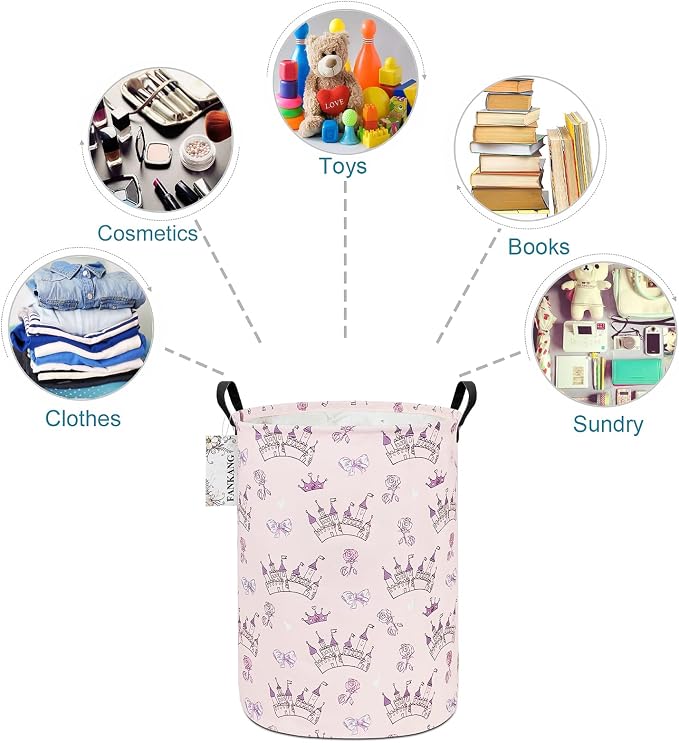 FANKANG Storage Basket, Nursery Hamper Canvas Laundry Basket Foldable - Image 8